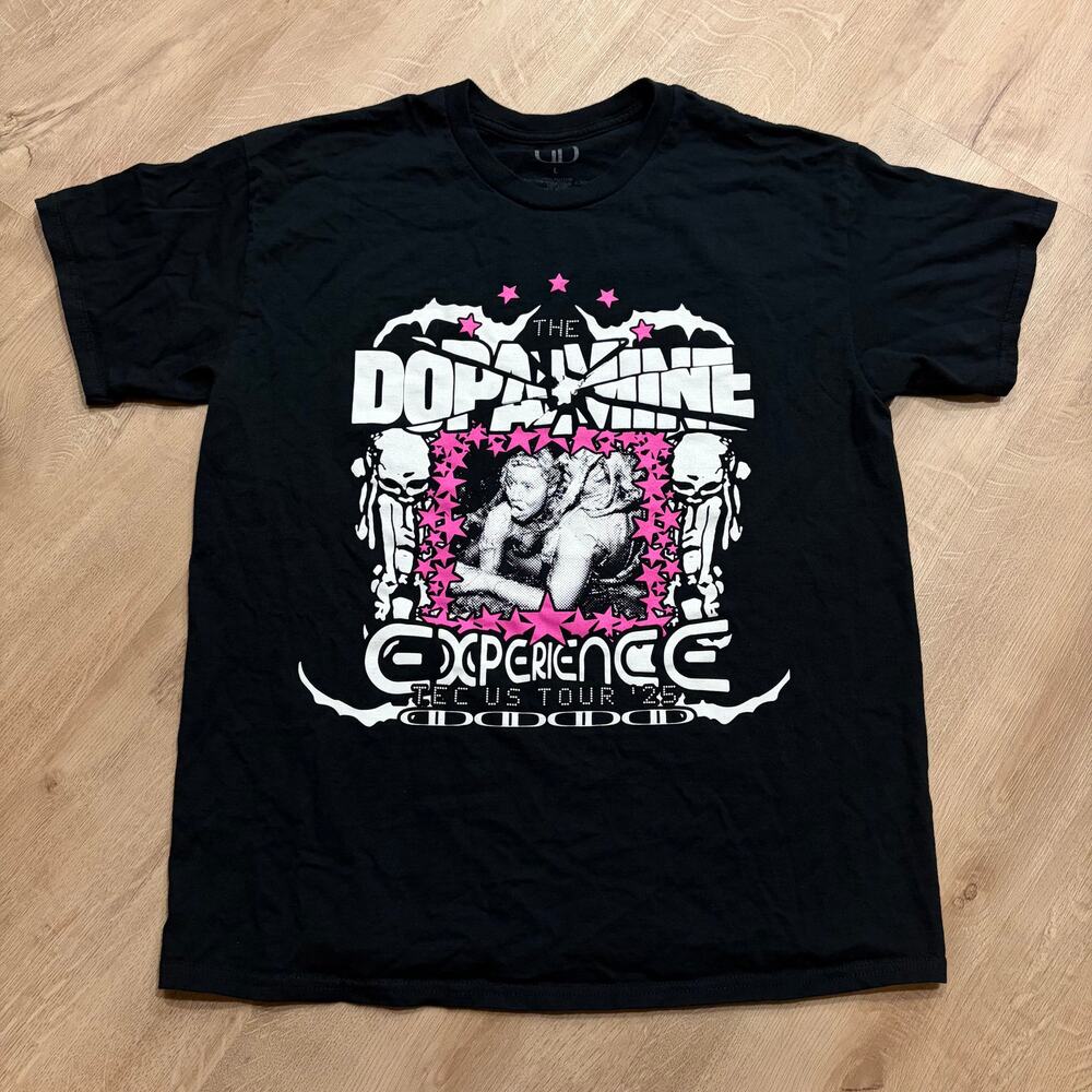 Lil Tecca The Dopamine Experience Tour 2025 Tee T-Shirt Men's Large L Black Tec
